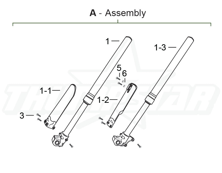 3113 | USD Front Forks | Adjustable | Black/Orange