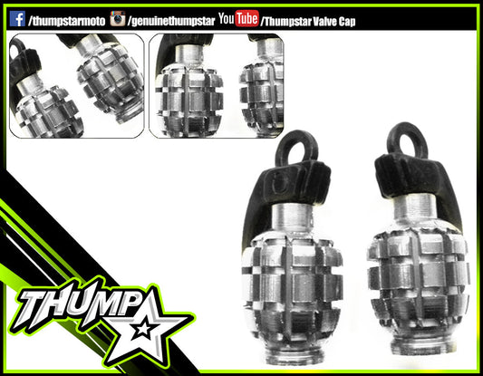 7225 | Bling Valve Cap | Grenade Silver