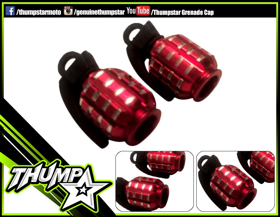 7169 | Bling Valve Cap | Grenade Red